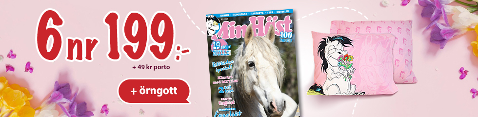 6 nummer av tidningen Min Häst + örngott med Mulle-motiv 199 kr + 49 kr porto